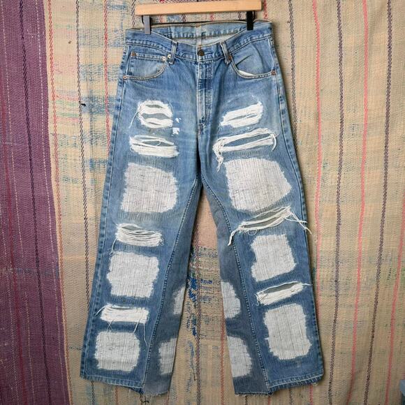 Custom wide leg baggy flared jeans size 36 x 36 - Picture 1 of 7